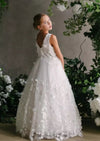 Teter Warm Long Cascading Petal Tulle Gown GS81 Back