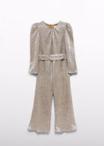 Abel & Lula Gold Metallic Long Sleeve Jumpsuit 5714