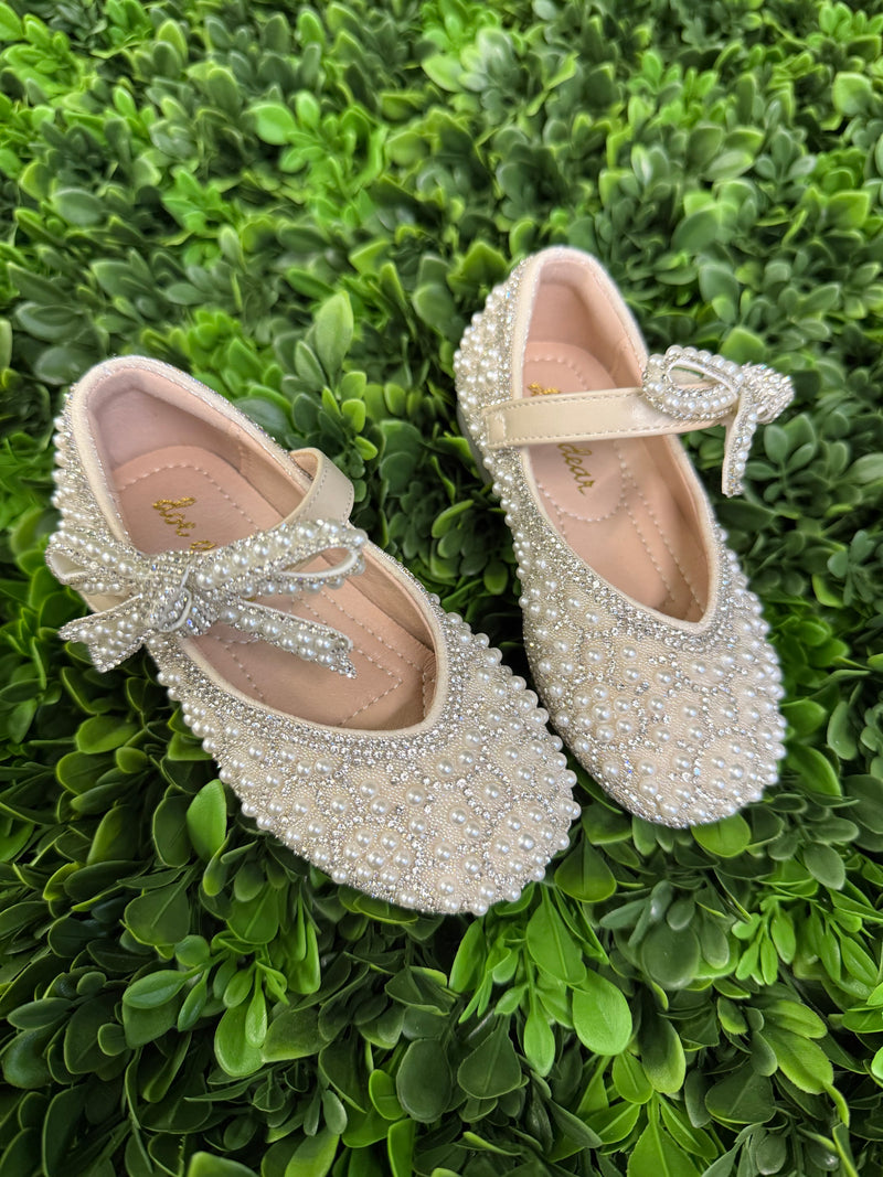 Doe A Dear Girl's Pearl and Rhinestone Shoes