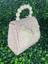 Girls’ Tweed Pearl Beaded Handle Purse