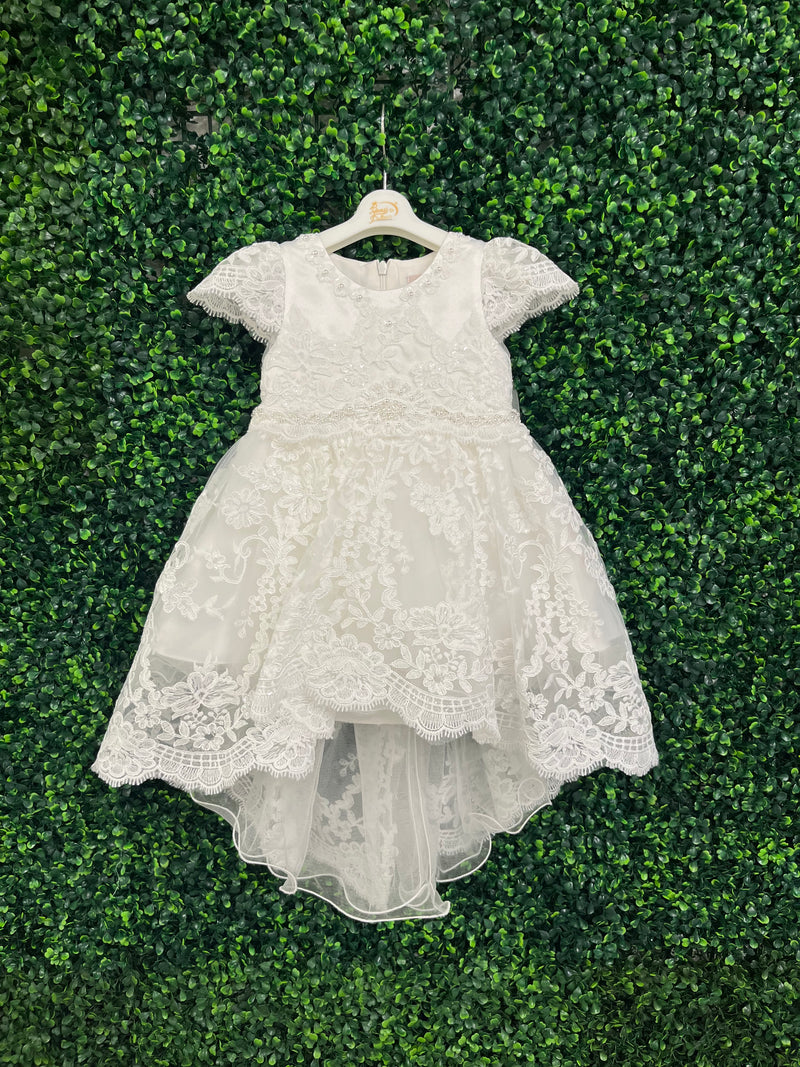 Pearl and Lace High Low Dress - X24320