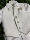 Dolce Bambini Boys' 6 Piece White and Sage Suit Hat Set