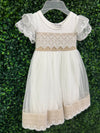Macis Design Girls’ Taupe and Lace Changing Outfit 376A