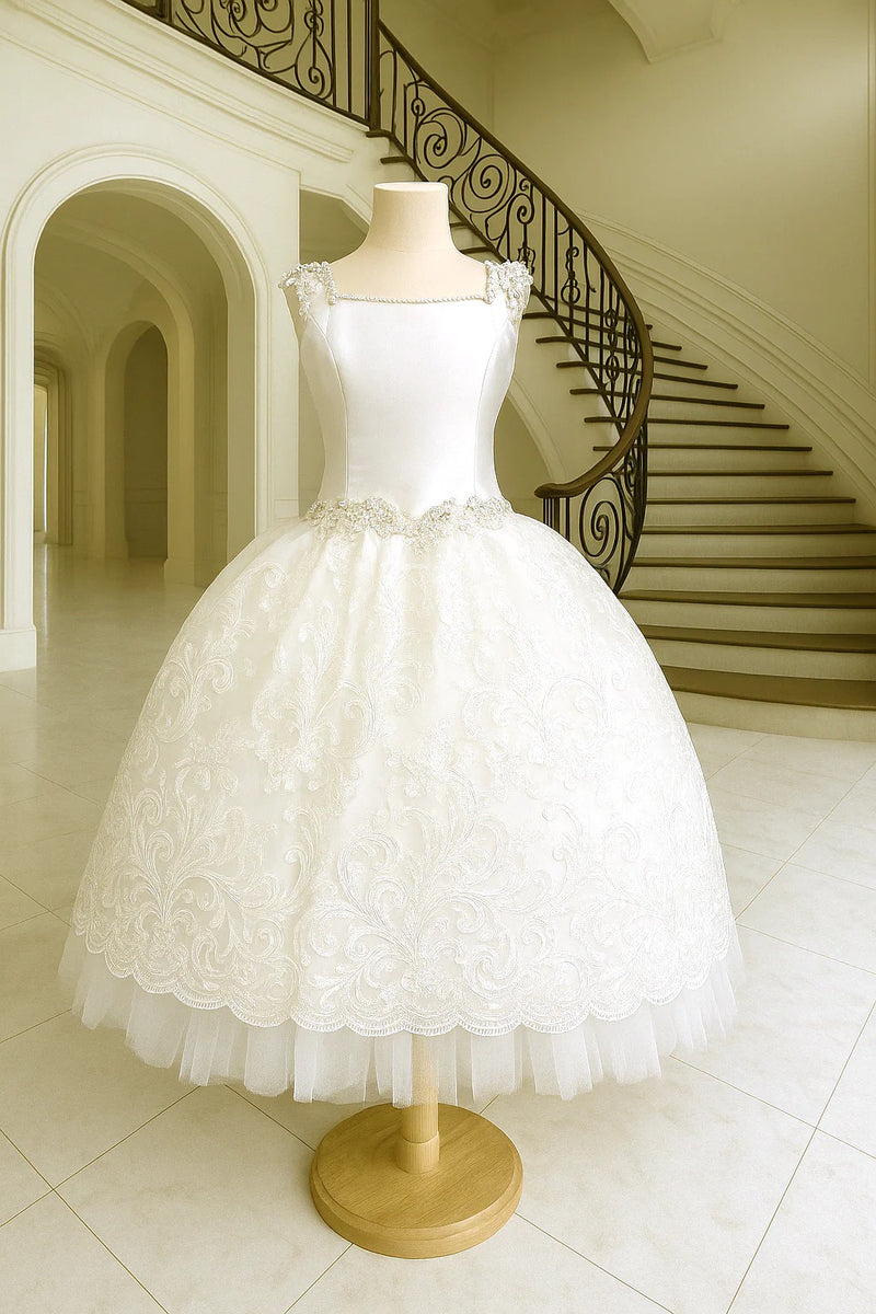 Christie Helene Silk Bodice and Corded Lace Gown Couture Charlie