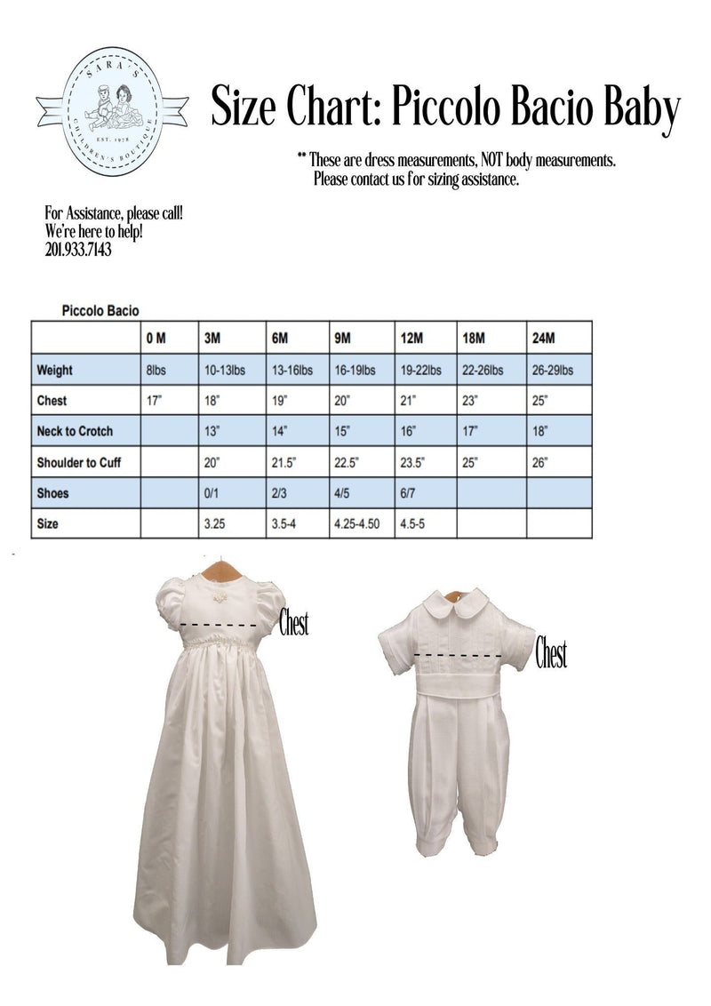 Piccolo Bacio Girls' Lace Flutter Sleeve Baptism Gown Nicolette