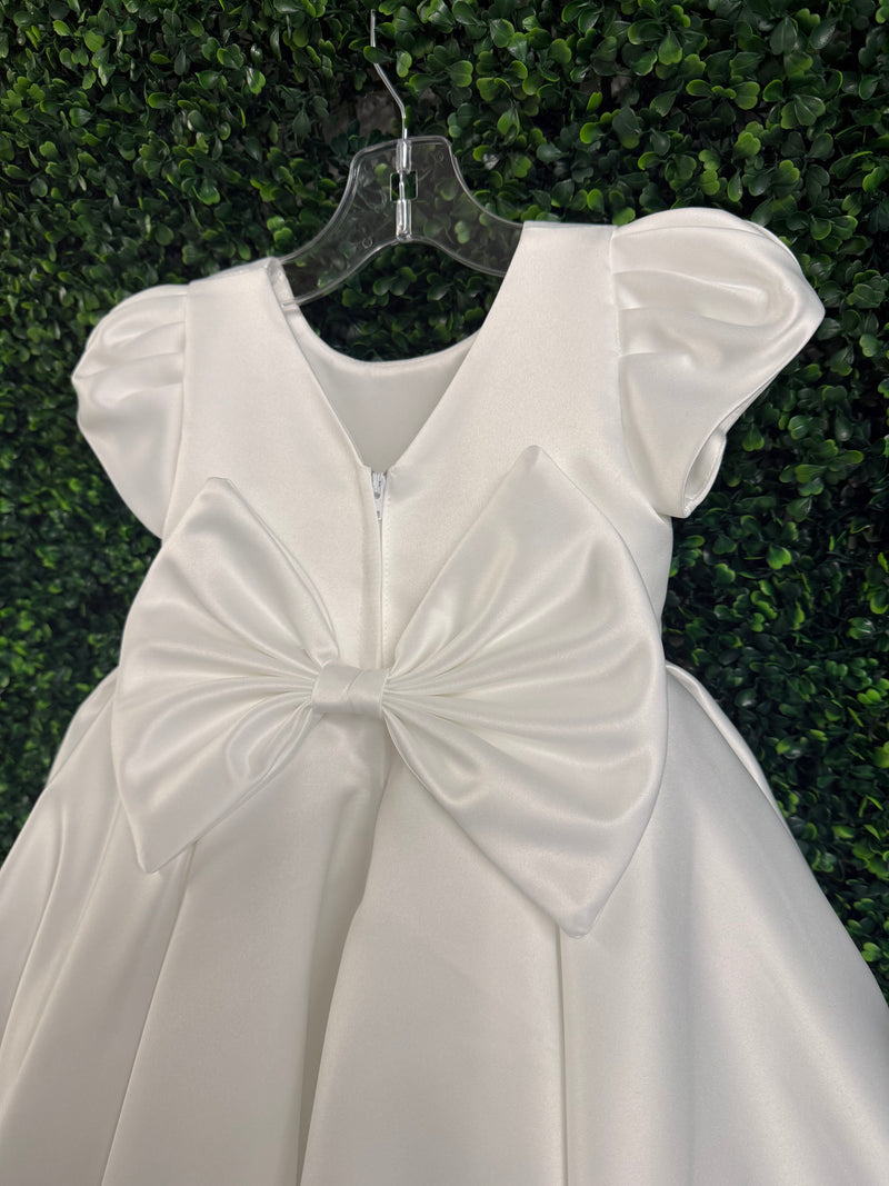 satin circle dress Bella Bow Satin Circle Skirt Dress
