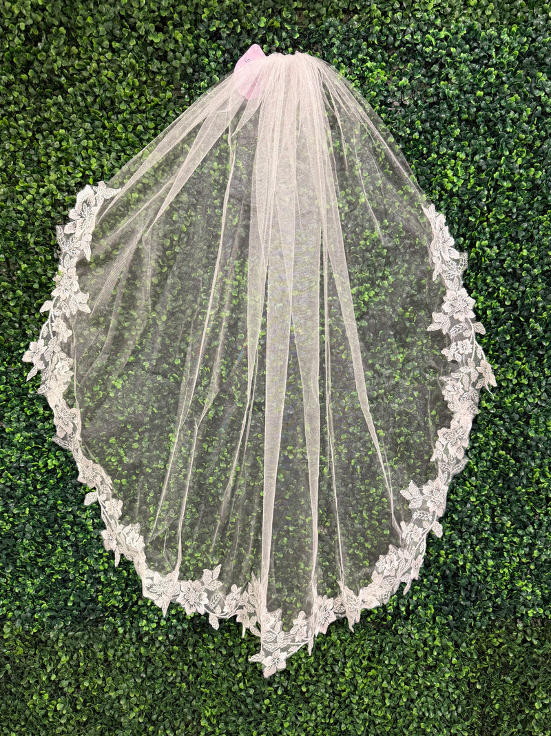 Nan & Jan Lace Communion Dress with beaded Flower - Eloise