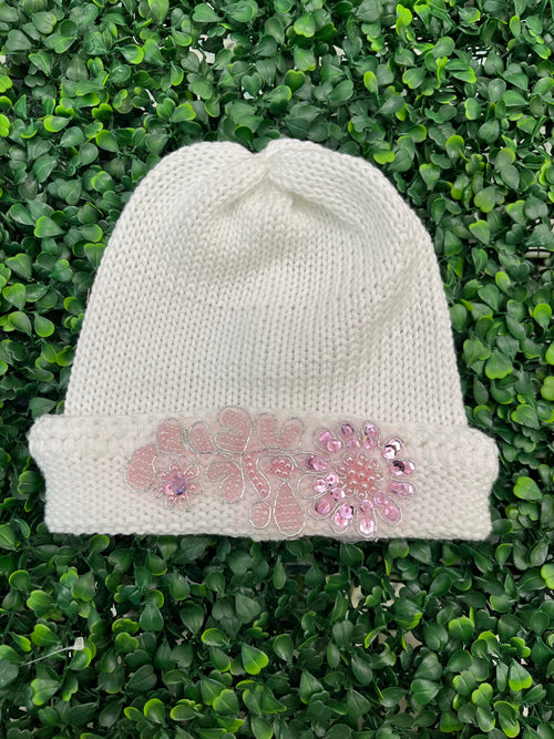 Cotton Knit with Floral Applique Sweater Set and Blanket