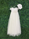Nan & Jan Beaded Flower Lace Christening Gown - Eloise