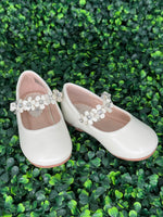 Girls MaryJane with Rhinstone Flower Strap S125