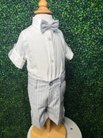 Michelina Bimbi 4 Piece Gray Linen Shorts and Vest Outfit