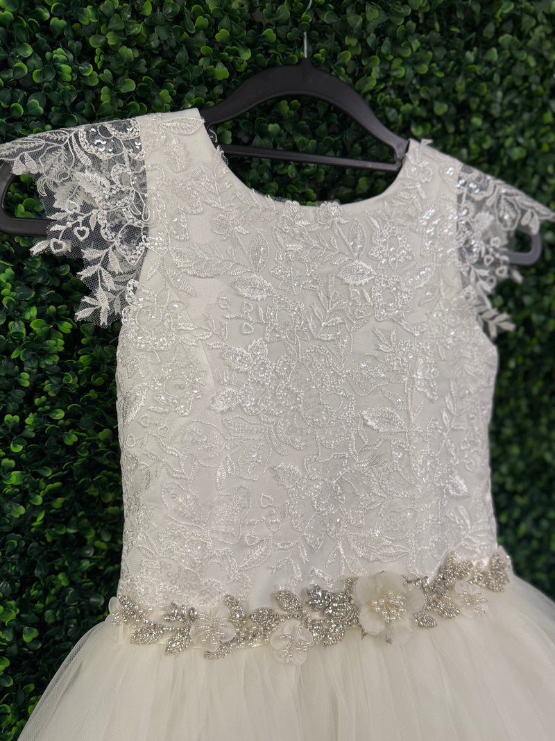 Nan & Jan Tiered Lace Long Communion Gown - Nola