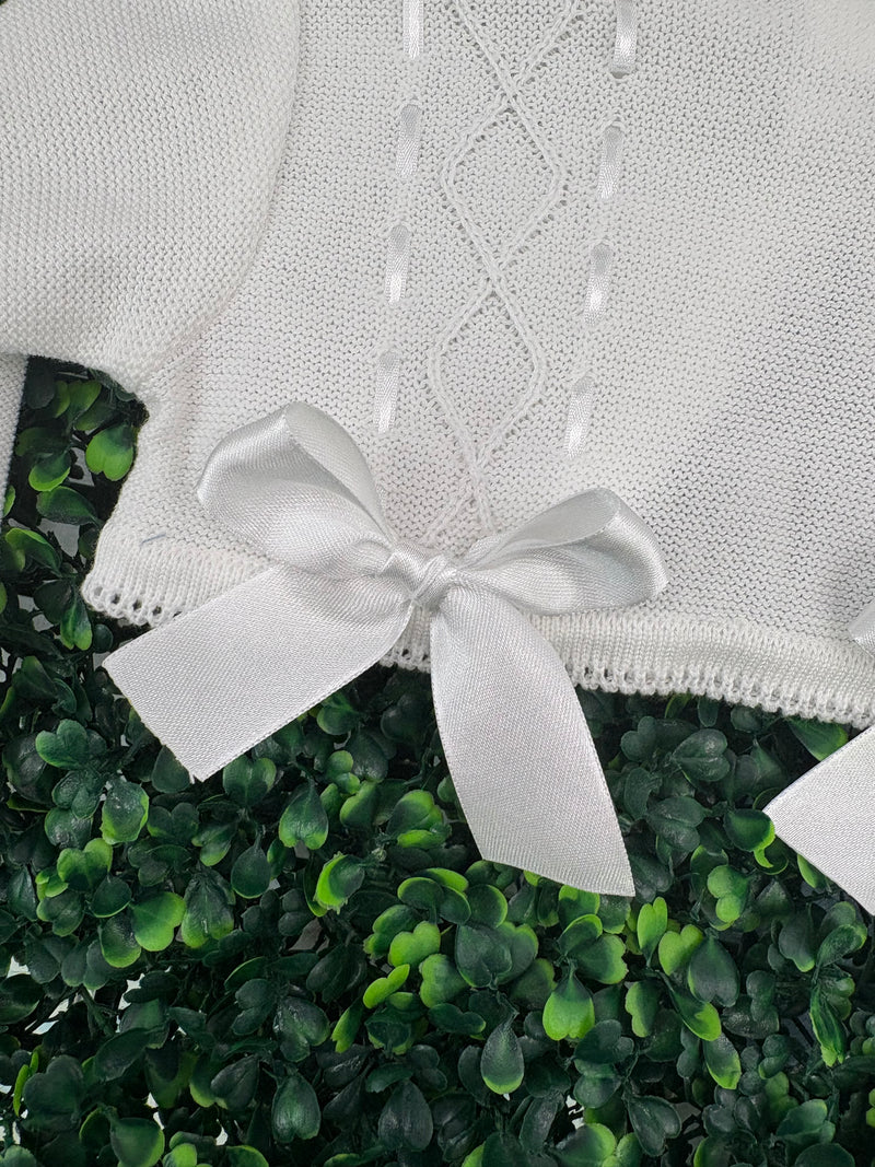 Dolce Goccia Girls’ White Knit Cardigan