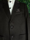 Leo & Zachary Boys Mocha Brown Plaid 3 Piece Suit