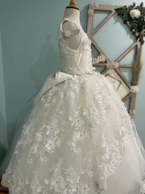 designer communion dresses Macis Design White All Floral Gown 1978T 14X (18) / Off White As in the photo (Ivory) Custom Made Communion Dresses