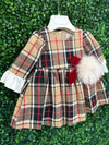 Michelina Bimbi Girls’ Tartan Check Patterned Flounce Sleeve Dress