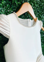 Made In Italy!  Michelina Bimbi Communion Dress with Ribbon Detail