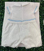 Made in Italy! Bimbalo Linen and Knit Boys Romper Set
