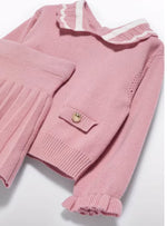 Abel & Lula Rose Pleated Knit Skirt Set 5516