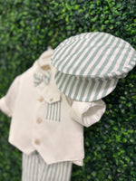Michelina Bimbi 5 Piece Linen Shorts and Vest Outfit with Cap 7672