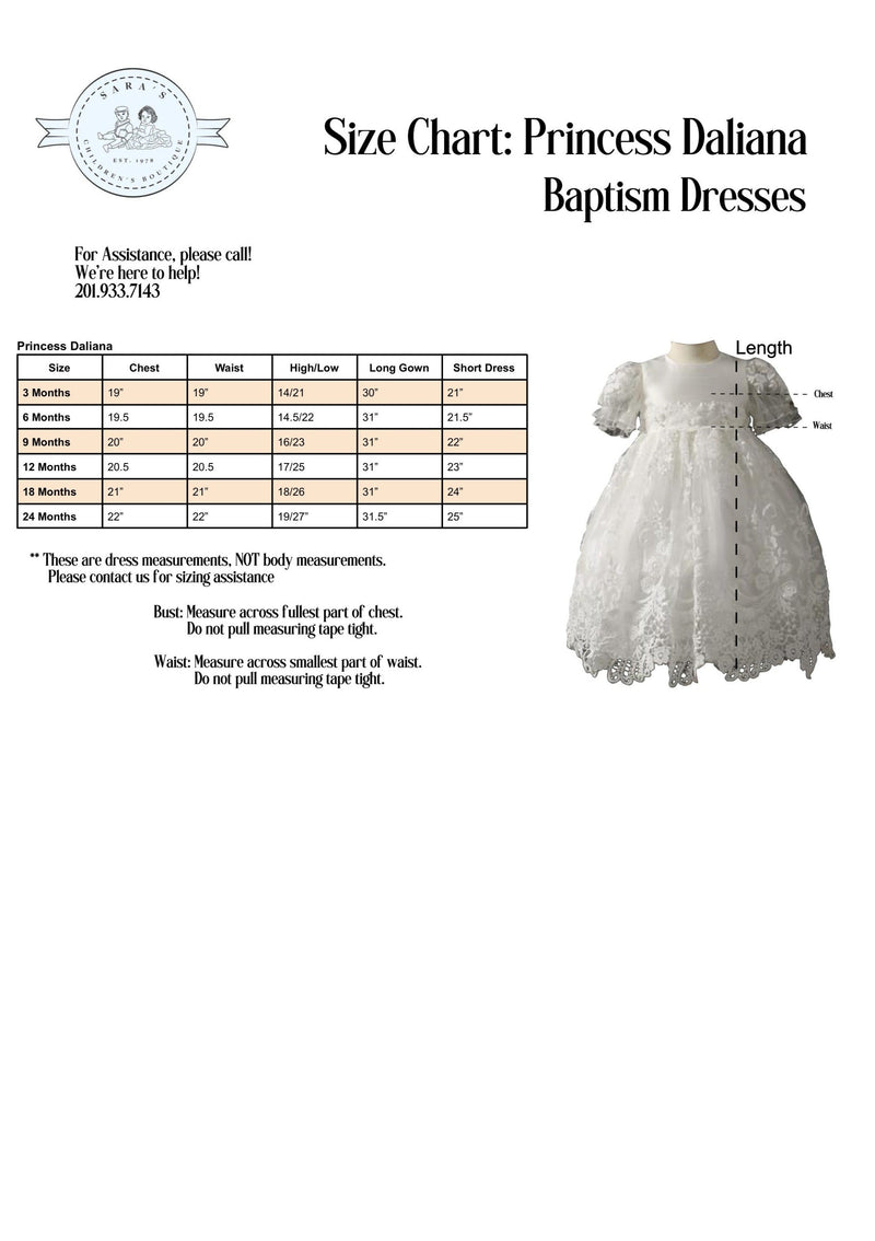 Princess Daliana Floral Lace Appliqu Cathedral Length Dress -Z24338 3 Months / Off White Princess Daliana Floral Lace Appliqu Cathedral Length Dress -Z24338 3 Months / Off White