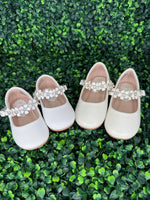 Girls MaryJane with Rhinstone Flower Strap S125