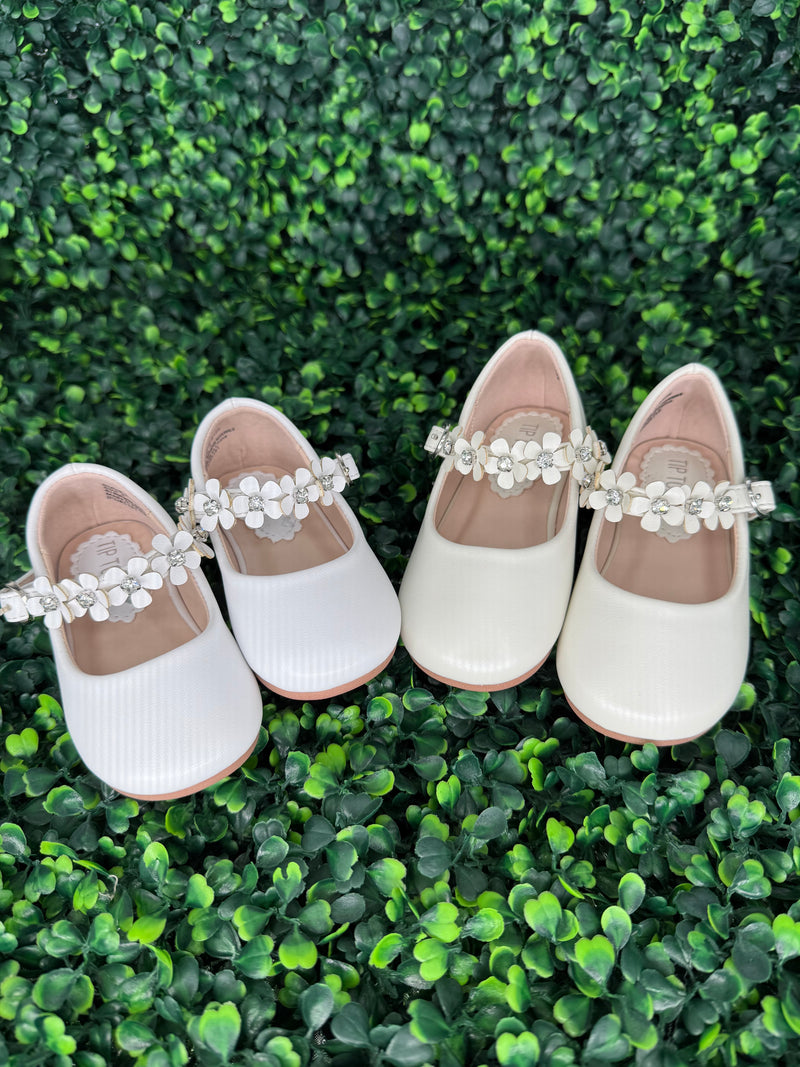 Girls MaryJane with Rhinstone Flower Strap S125