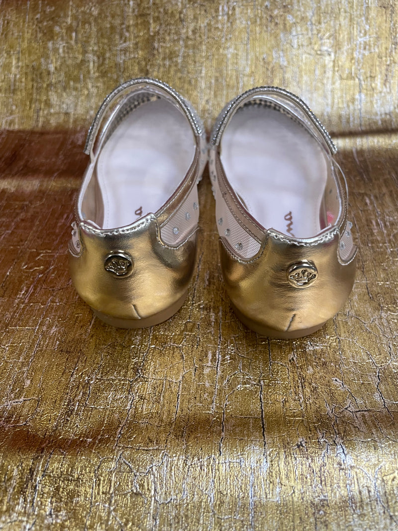 Nina Girls' Gold Mesh Flats with Rhinestone Detailing Sara's Children's Boutique Nina Girls' Gold Mesh Flats with Rhinestone Detailing Sara's Children's Boutique