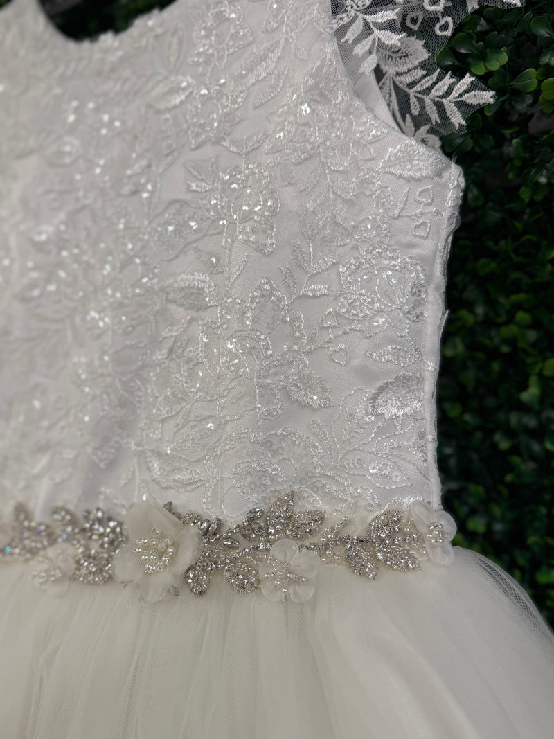 Nan & Jan Tiered Lace Long Communion Gown - Nola
