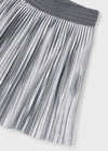 Mayoral Girls’ Silver Shimmer Knit Sweater and Pleated Skirt Set 4306