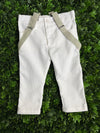 Dolce Bambini Boys' 6 Piece White and Sage Suit Hat Set