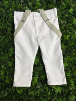 Dolce Bambini Boys' 6 Piece White and Sage Suit Hat Set