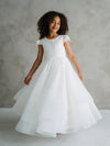 Teter Warm Floral Beaded Bodice Tiered Gown JK11