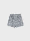 Mayoral Girls’ Fuzzy Knit Navy Sweater and Tweed Bow Shorts Set 4307