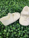 Michelina Bimbi Made in Italy Girls’ Satin Shoes with Pearl Bow