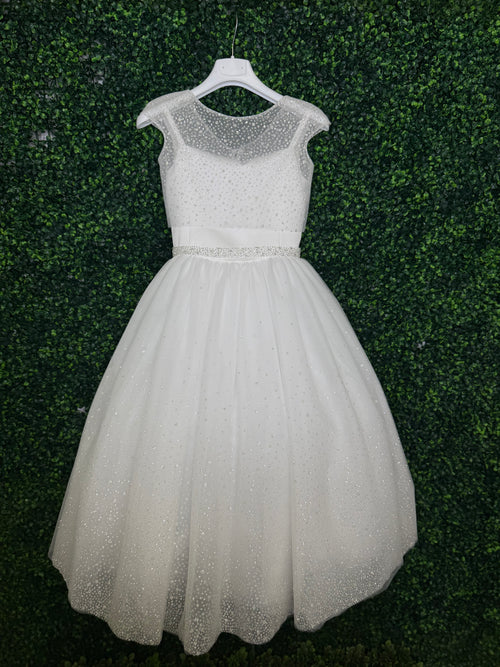 Michelina Bimbi Bolero Communion Dress with Shimmer Detail J4201