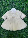 Made in Italy! Michelina Bimbi Girls' Couture Gold Shimmer Dress and Bolero Set