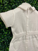 Michelina Bimbi Taupe Knit Boys Romper With Cap