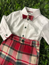 Abel & Lula Boys’ Button up and Tartan Knicker Three Piece Set 5706