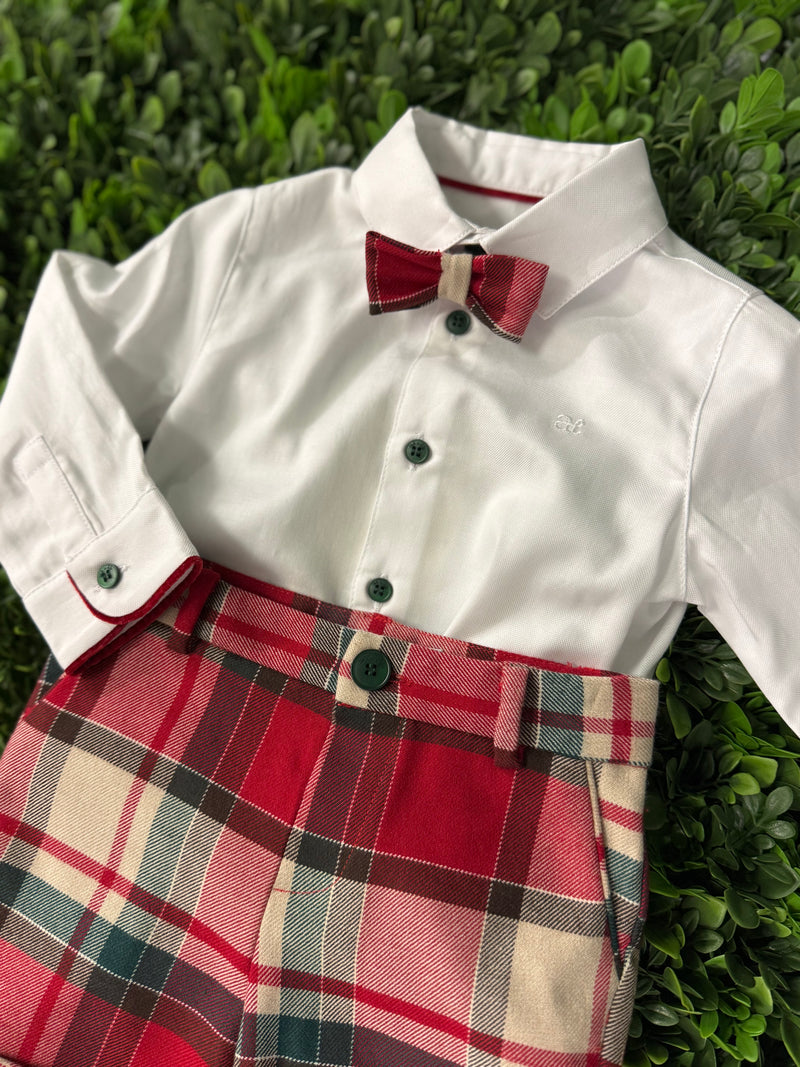 Abel & Lula Boys’ Button up and Tartan Knicker Three Piece Set 5706