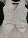 Nan & Jan Lace Communion Dress with beaded Flower - Eloise