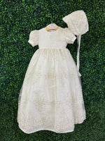 Piccolo Bacio Girls' Raw Silk and Lace Baptism Gown Katrina
