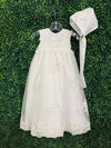 Macis Design Girls’ Rosette and Lace Christening Gown - CH280