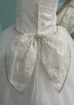 Christie Helene Custom Made Couture Beaded Lace, Silk Organza Gown Belize