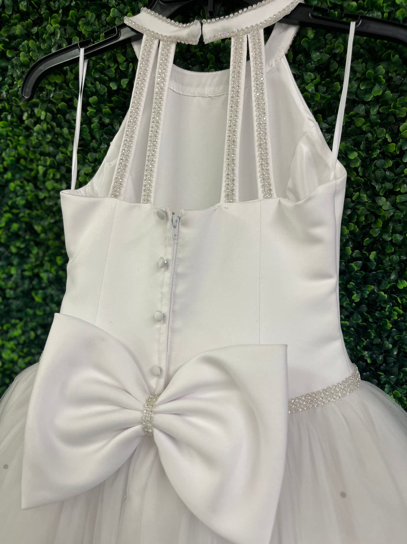 Christie Helen Girls’ Halter Rhinestone Tulle Gown- Sample Sale