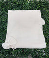 Bimbalo Made in Itay! Girl’s White Cotton Knit Bow Blanket