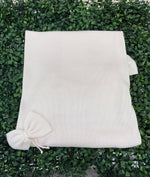 Bimbalo Made in Itay! Girl’s White Cotton Knit Bow Blanket