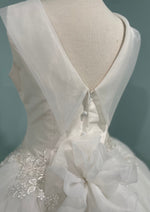 Christie Helene Custom Made Couture Silk, Organza Shawl Neck Gown Audrey