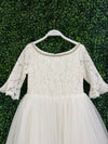 Teter Warm 3/4 Sleeve Rhinestone Neckline Lace Gown XGS06