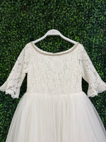 Teter Warm 3/4 Sleeve Rhinestone Neckline Lace Gown XGS06
